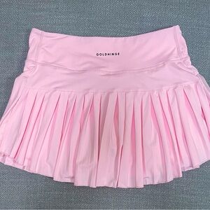 GOLDHINGE Baby Pink Pleated Tennis Skirt